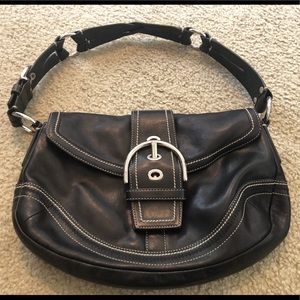 Vintage Black Leather COACH SOHO hobo bag